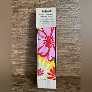 Pier 1 Imports NEW Director's Chair Canvas Cover Whimsical Garden Pattern Bright